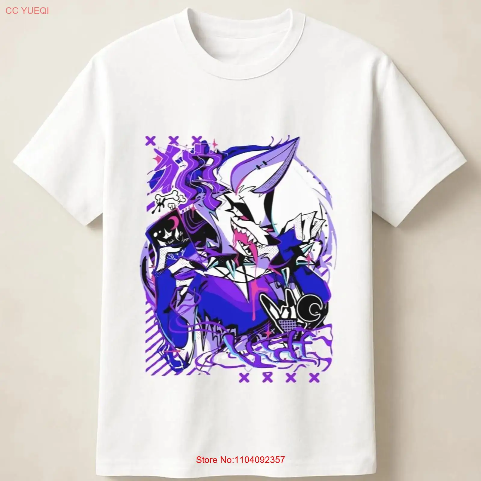 Anime Merchandise Men - 퍼플 애니메이션 늑대 그라피티 포스터 스크리밍