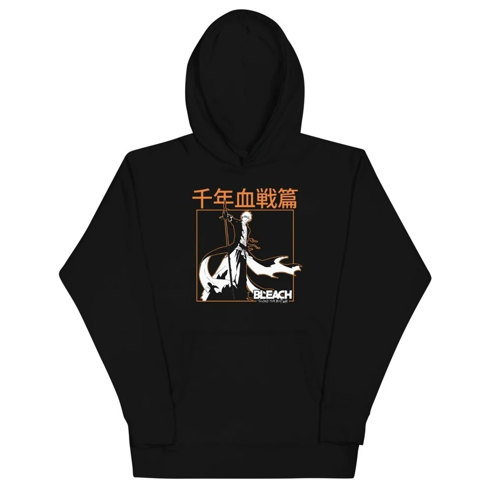 Anime Merchandise Hoodie - 블리치 쿠로사키 이치고 천년혈전 그래픽 후드티