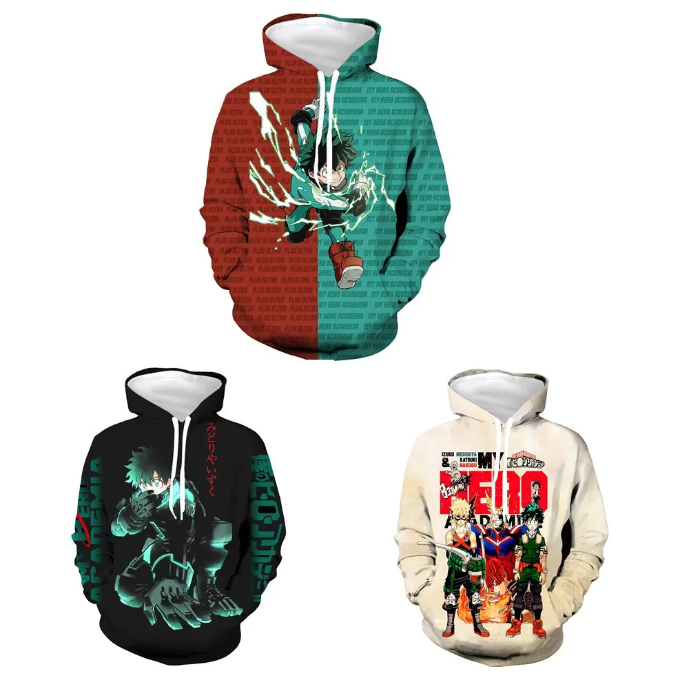 롤플레잉 슈트 새로운 나의 히어로 아카데미아 3D 프린 - Anime Merchandise Hoodie 리뷰 및 가격